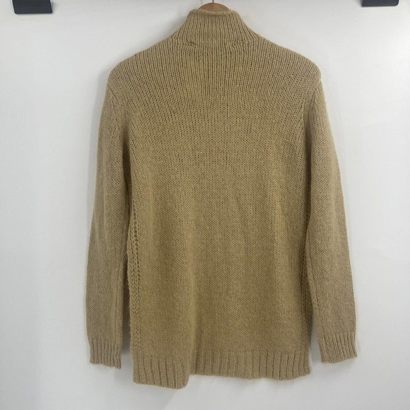 Project Naadam Camel Open Knit Turtleneck Sweater/Short Poncho, Size XS, NWT! - Picture 3 of 3